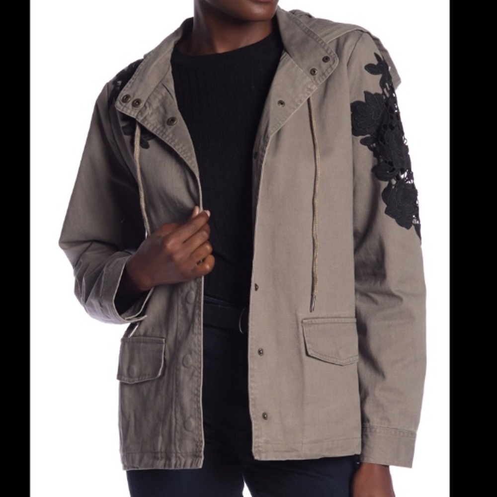 COPY - Sugar Lips Beryl Floral Lace Trim Hooded Jacket
